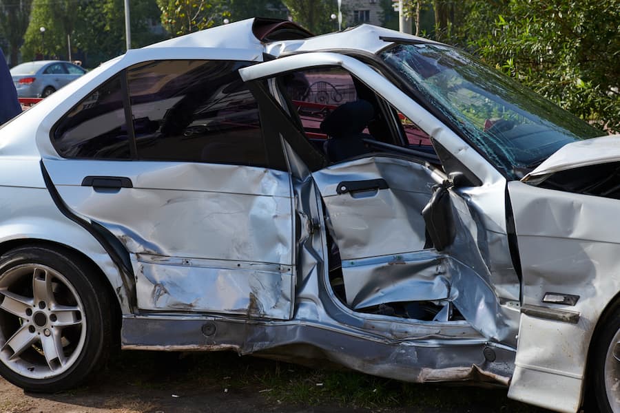 car crashed on the side
